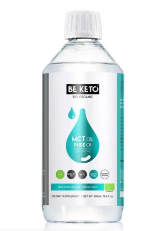 BeKeto - Organiczny Bio Olej MCT 100% C8 - kwas kaprylowy -  500ml