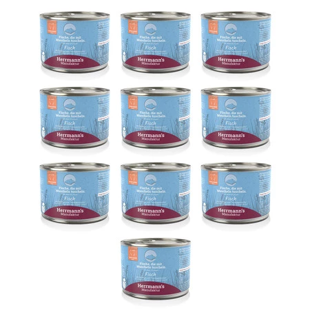 Zestaw 10x HERRMANN'S Selection Cat Fisch Garnelen - ryby z krewetkami (200g)