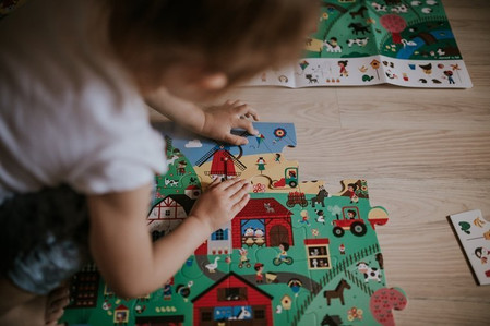 Janod Puzzle obserwacyjne w walizce Farma 24 elementy 3+ Made in France