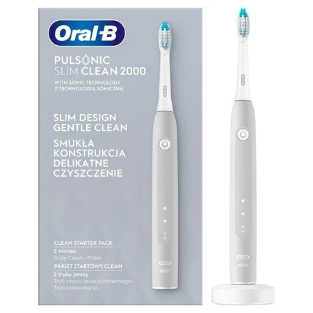 ORAL-B BRAUN SZCZOTECZKA ELEKTRYCZNA PULSONIC SLIM 2000 CLEAN GREY (szary)