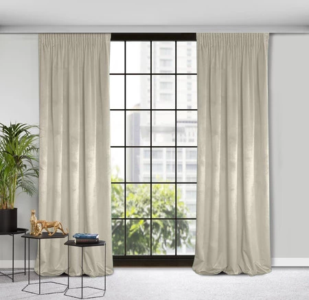 ZASŁONA GOTOWA D91 ROSA NA TAŚMIE 135 X 300 CM BEŻOWY