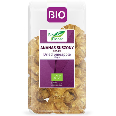 BIO PLANET ANANAS SUSZONY KRĄŻKI BIO 300 g