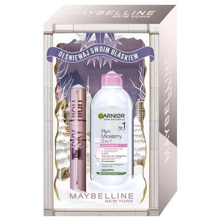 Zestaw Lash Sensational Sky High wydłużający tusz do rzęs Black 7.2ml + Garnier płyn micelarny 3w1 400ml