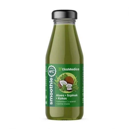 Zestaw 4x EkaMedica Smoothie aloes-szpinak-kokos 250ml