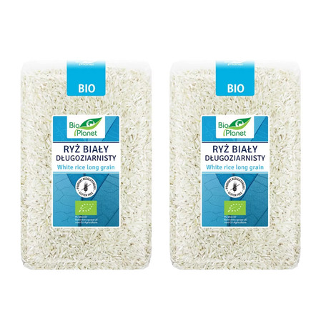 Zestaw 2x Bio Planet − Ryż biały długoziarnisty bezglutenowy BIO − 1 kg