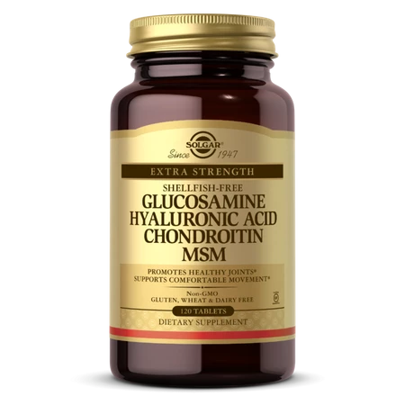 Solgar Glukozamina, Kwas hialuronowy, Chondroityna i MSM - 120 tabl.