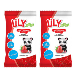 Zestaw: 2x Żelki z zestawem witamin o smaku truskawki LILY Jelly, 30g