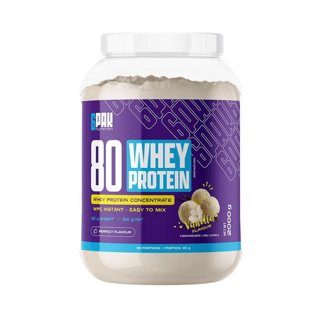 6PAK 80 WHEY PROTEIN odżywka białkowa koncentrat 2000g smak wanilia