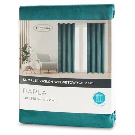 ZASŁONA GOTOWA DARLA 140 X 250 CM CIEMNOTURKUSOWY