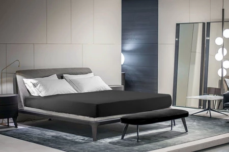 Prześcieradło z gumką, Jersey D91 220 x 200 x 30 cm, Czarny