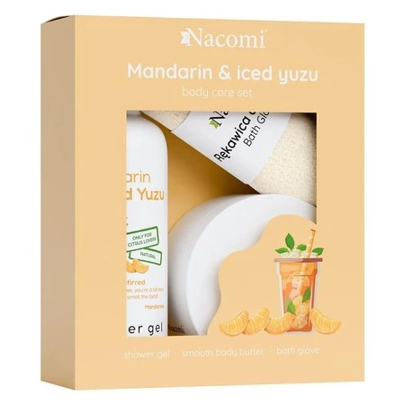 Mandarin & Iced Yuzu zestaw żel pod prysznic 300ml + masło do ciała 100ml + rękawica do kąpieli