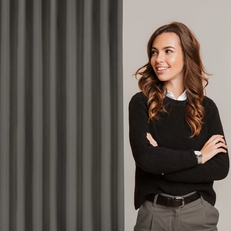 ZASŁONA GOTOWA MILAN NA TAŚMIE 140 X 300 CM GRAFITOWY