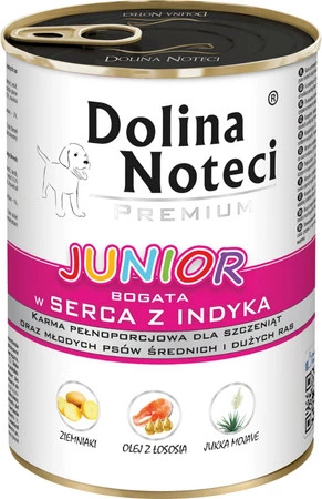 DOLINA NOTECI Premium Junior Serca z Indyka 400g