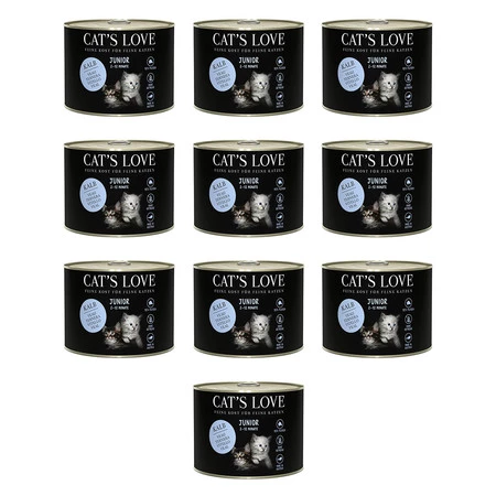 Zestaw 10x CAT'S LOVE Junior Kalb - cielęcina z olejem z łososia (200g)