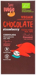 CZEKOLADA TRUSKAWKOWA BEZGLUTENOWA BIO 80 g - ME GUSTO (SUPER FUDGIO)