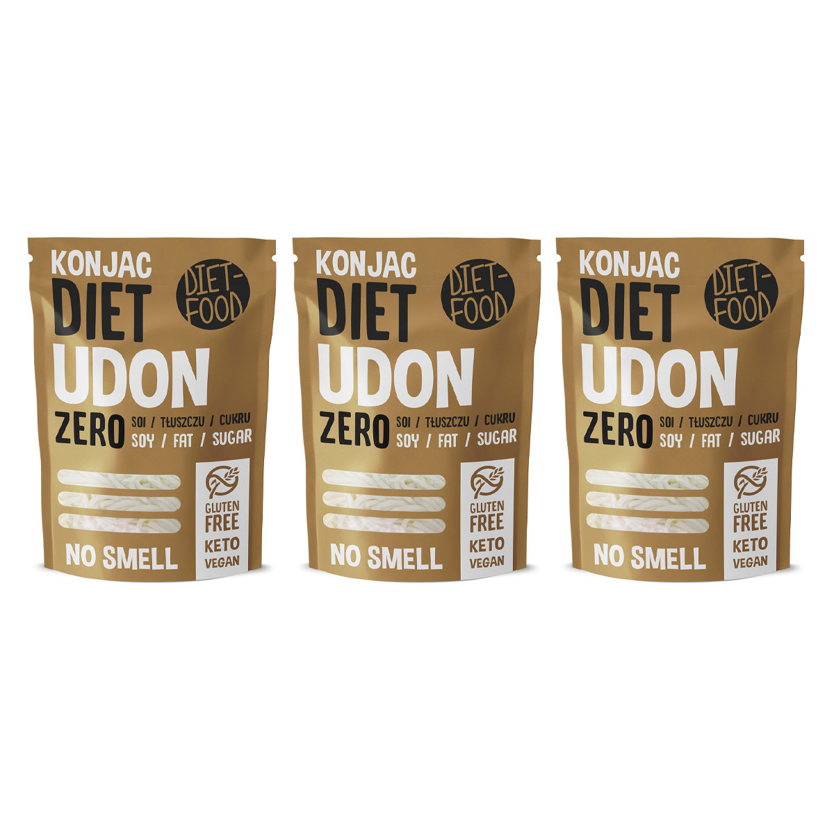 Zestaw 3x Makaron udon shirataki konjac BEZGL. 200g - Nabea.pl