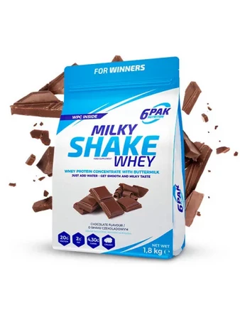 6PAK MILKY SHAKE WHEY odżywka białko WPC 700g smak czekolada