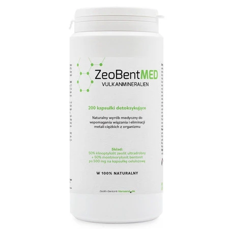 ZeoBentMED ® Ultradrobny Mikronizowany Zeolit i Bentonit 500mg 200 kaps. wyrób medyczny