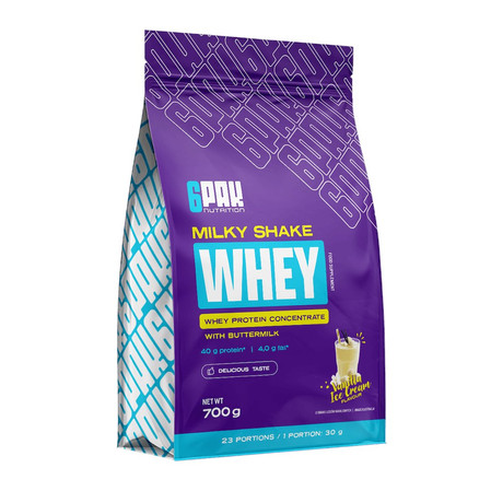 6PAK MILKY SHAKE WHEY odżywka białko WPC 700g smak lody waniliowe