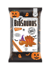 Chrupki kukurydziane Dinozaury HALLOWEEN o smaku pizzy BEZGL. BIO 50 g