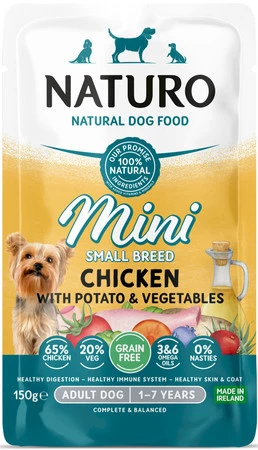 NATURO Adult Dog MINI GF Kurczak Ziemniaki Warzywa 150g