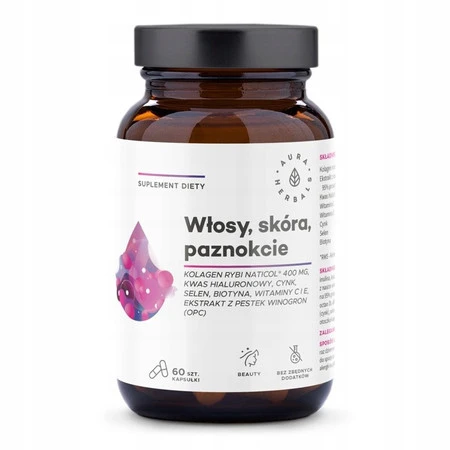 Aura Herbals Włosy, Skóra, Paznokcie Kolagen Rybi NatiCol® 800 mg - 60 kaps.