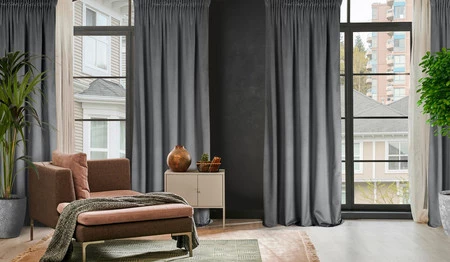 ZASŁONA GOTOWA D91 ROSA NA TAŚMIE 135 X 300 CM GRAFITOWY