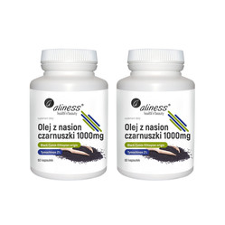 Zestaw 2x Aliness Olej z nasion czarnuszki 2% 1000 mg x 60 kaps.