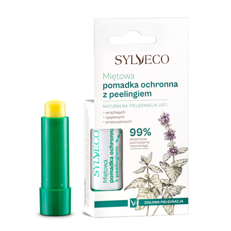 Sylveco − Miętowa pomadka ochronna z peelingiem − 4,6 g