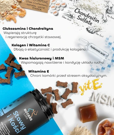 Rogers Labs Stawy I Kości - przysmak - kąsek funkcjonalny dla psa - 60szt - 180 g