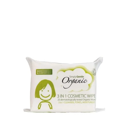 Simply Gentle, Chusteczki organiczne 3w1, 25 szt.