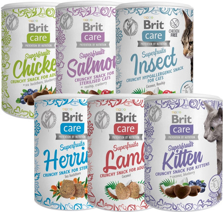BRIT Care Cat Snack Superfruits SALMON Łosoś Sterilised 100g