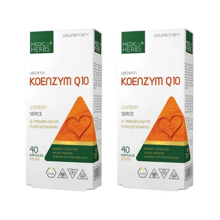 Zestaw 2x MEDICA HERBS Koenzym Q10 100mg, 40 kaps.