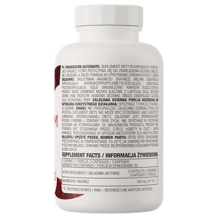 OstroVit Magnesium Glicynate Glicynian Magnezu wsparcie dla mięśni i układu nerwowego 90 kaps. vege