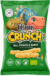 BIOSAURUS Crunch Bio chrupki kukurydziane smak koperku, ogórka i sosu ranch bezglutenowe 75 g