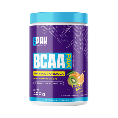 6PAK BCAA PAK Aminokwasy 400 g smak pomarańcza - kiwi