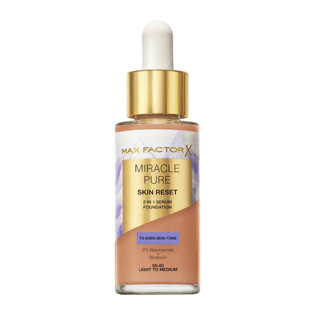 Miracle Pure 2w1 Skin Reset pielęgnujący podkład z serum o wegańskiej formule 60-80 Light to Medium 30ml