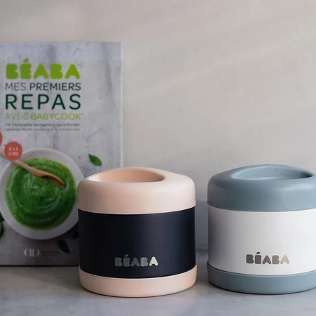 Beaba Pojemnik - termos obiadowy ze stali nierdzewnej z hermetycznym zamknięciem duży 500 ml baltic blue/white