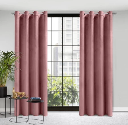 ZASŁONA GOTOWA D91 ROSA 140 X 270 CM CIEMNORÓŻOWY