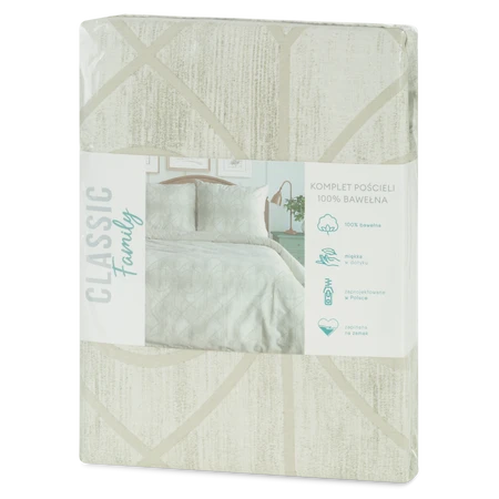 KOMPLET POŚCIELI BAWEŁNIANEJ ADELL 220 X 200 CM BEŻOWY