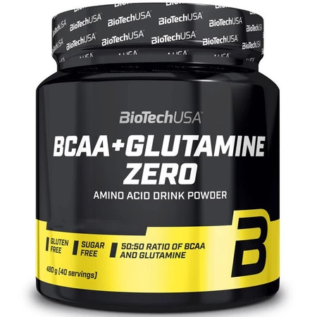 BioTech USA BCAA + Glutamine Zero Aminkwasy z Glutaminą 480 g smak cytryna