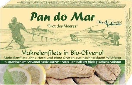 MAKRELA FILETY W BIO OLIWIE Z OLIWEK EXTRA VIRGIN 120 g (90 g) - PAN DO MAR