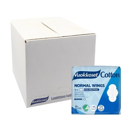 Vuokkoset, COTTON, NORMAL WINGS, Podpaski ze skrzydełkami, 12 szt.