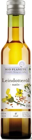 OLEJ Z LNIANKI (RYDZOWY) TŁOCZONY NA ZIMNO BIO 250 ml - BIO PLANETE