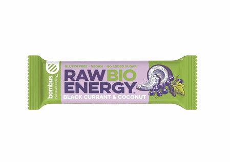 Bombus − Raw Energy, baton czarna porzeczka-kokos bezgl. BIO − 50 g