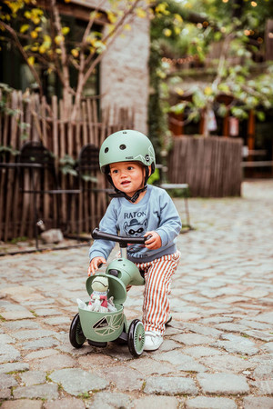 SCOOTANDRIDE Highwaykick 1 Lifestyle 2w1 Jeździk i hulajnoga z zamykanym schowkiem 1-5 lat Green Lines