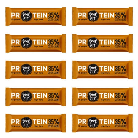 Zestaw 10x Baton proteinowy 35% Chrupiący Carmel 40 g