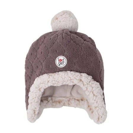 Lodger Dwuwarstwowa zimowa czapeczka z polaru wrzosowa Fleece Mauve 3-6 m
