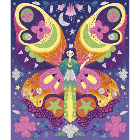 Janod Zestaw kreatywny Naklejki piankowe i fosforescencyjne piaski Wróżki Magic Fairies 6+