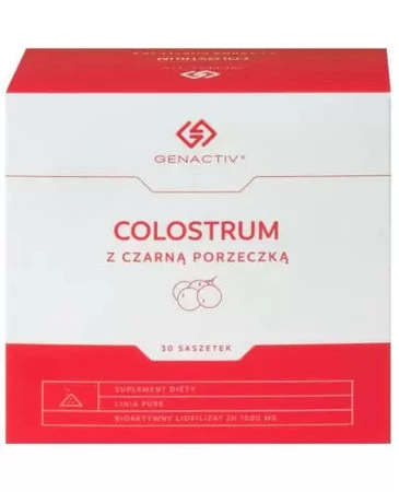 Genactiv COLOSTRUM Z CZARNĄ PORZECZKĄ 30 SASZETEK 90 g